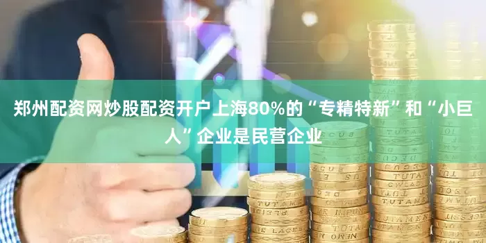郑州配资网炒股配资开户上海80%的“专精特新”和“小巨人”企业是民营企业